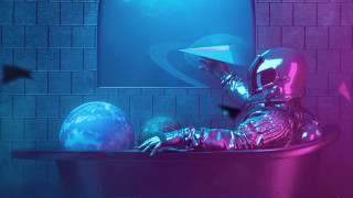 Space suit bathtub paper airplane - a man in a space suit free wallpaper