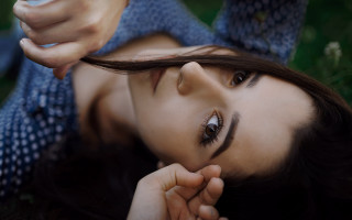 Woman laying on ground cigarette - anka zhuravleva free wallpaper for desktop