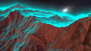 Mountain range moon blue glow - chesley bonestell free wallpaper