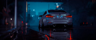 Car alley night lights 3d - its light free wallpaper
