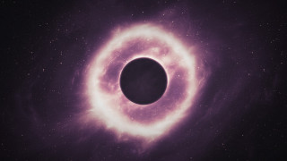 Blackhole starry sky purple aurora - a star in the middle of it free wallpaper