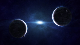Two planets bright star space - two planet free wallpaper