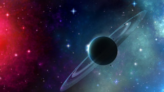 Black hole red blue stars - planet free wallpaper for desktop