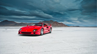 Red sports car desert mountains 7 - outrun free wallpaper for desktop
