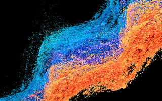 Colorful wave powder black blue - particle free wallpaper