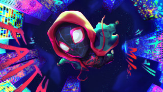 Spiderman neon city night skyline - a spider man free wallpaper