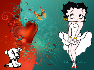 Woman dress dog heart blue - betty merken free wallpaper