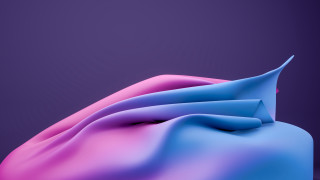 Blue pink purple gradient 3d - object in the middle free wallpaper