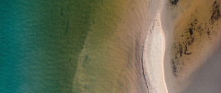 Aerial beach boat sand sunset - david boyd free wallpaper