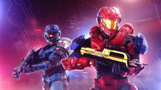 Futuristic suits guns glowing hexagon - halo free wallpaper