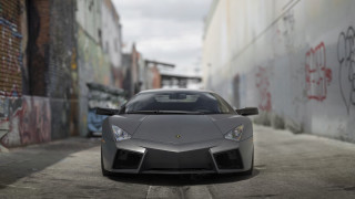 Grey sports car alley graffiti - a grey sports car free wallpaper