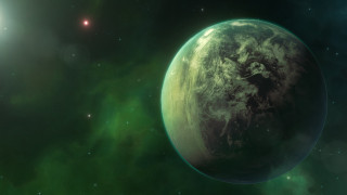 Green planet bright star aurora - a bright star in the background free wallpaper