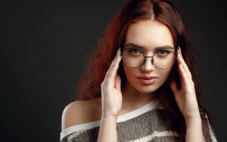 Woman glasses ponytail portrait stock - preraphaelitism free wallpaper for desktop