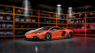 Orange sports car garage red 2 - nice free wallpaper