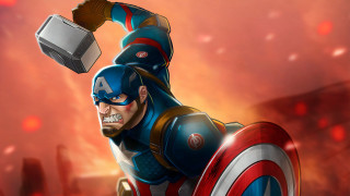 Captain america hammer ice red - marvel comic free wallpaper