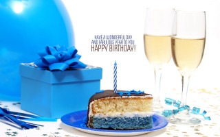 Cake plate blue ribbon giftbox - free holidays wallpaper