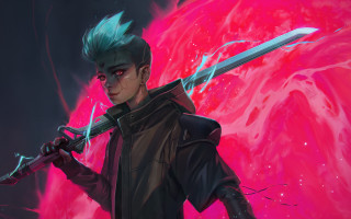 Man sword pink background red - a pink background behind free wallpaper