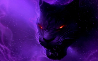 Black cat red eyes purple - a black cat free wallpaper