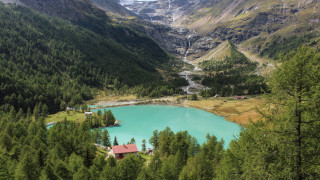 Mountain lake forest house scenery 2 - a mountain lake free wallpaper for desktop