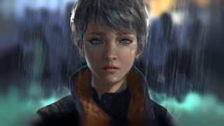 Woman rain coat blue eyes - a blue eye free wallpaper