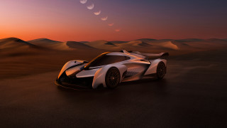 Futuristic car desert sunset bubbles - a few hill free wallpaper