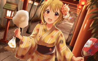Kimono festival blush lollipop fox - a lollipop free wallpaper