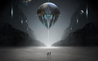 Desert ruins space planet beeple - sci fi free wallpaper