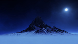 Mountain moon night sky clouds - a snow free wallpaper