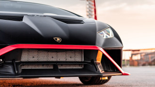 Black red sports car street - sharp detail free wallpaper