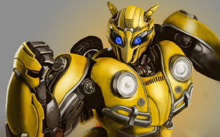 Yellow black robot blue eyes - robot free wallpaper for desktop