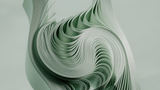 Green abstract sculpture wavy lines - wavy free wallpaper