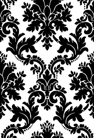 Black white damask pattern large - fine free wallpaper for mobile
