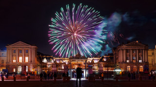 Fireworks city night tokyo architecture - a flemish baroque free wallpaper