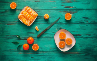 Oranges knife still life planet - the table next free wallpaper