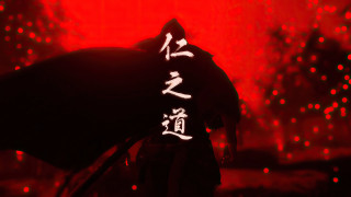 Man red background red moon - a red sky free wallpaper