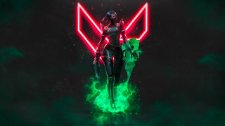 Futuristic woman neon wings cyberpunk - neon free wallpaper for desktop