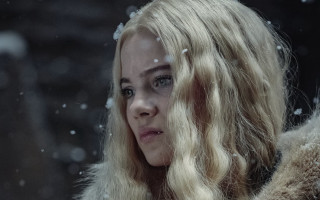 Blonde woman fur coat snowing - anne said free wallpaper