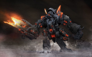 Robot flame gun mecha damage - mecha free wallpaper for desktop