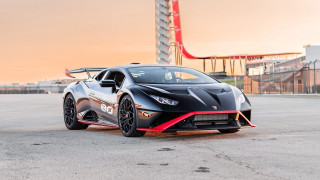 Black sports car sunset rollercoaster - vector free wallpaper