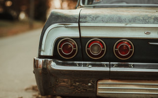 Car rear closeup forest background - rear free wallpaper