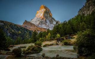 Mountain house forest snow peak - peak free wallpaper for desktop