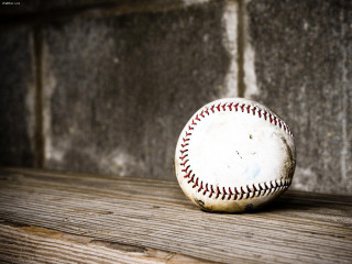 Baseball wooden table wall brick 2 - a baseball free wallpaper