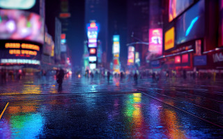 Tokyo night cityscape neon lights 2 - photorealistic lighting free wallpaper