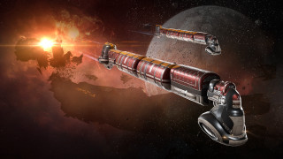 Space station rocket planet aurora - concept design art free wallpaper