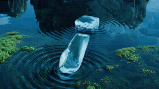 Iceberg lake forest ripples surreal - a forest of trees and grass free wallpaper