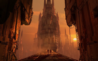 Futuristic city person platform mars - mars ravelo and greg rutkowski free wallpaper