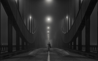 Dark street night foggy sky - a dark street free wallpaper