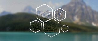 Mountain lake trees hexagons geometric - geometric shape free wallpaper for desktop