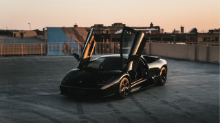 Black sports car doors open - its door free wallpaper