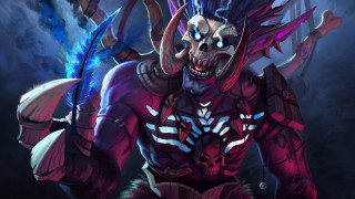 Demonic armor horns glowing skull - a feather free wallpaper